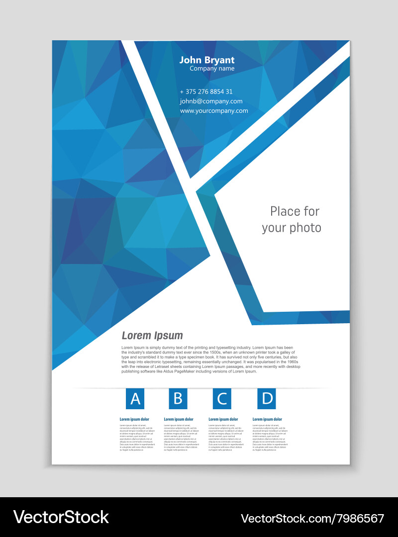 List Page Mockup Brochure Theme Style Banner Vector Image