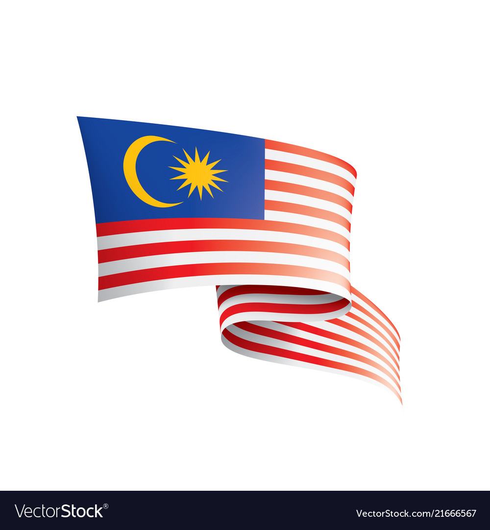 Malaysia flag on a white Royalty Free Vector Image