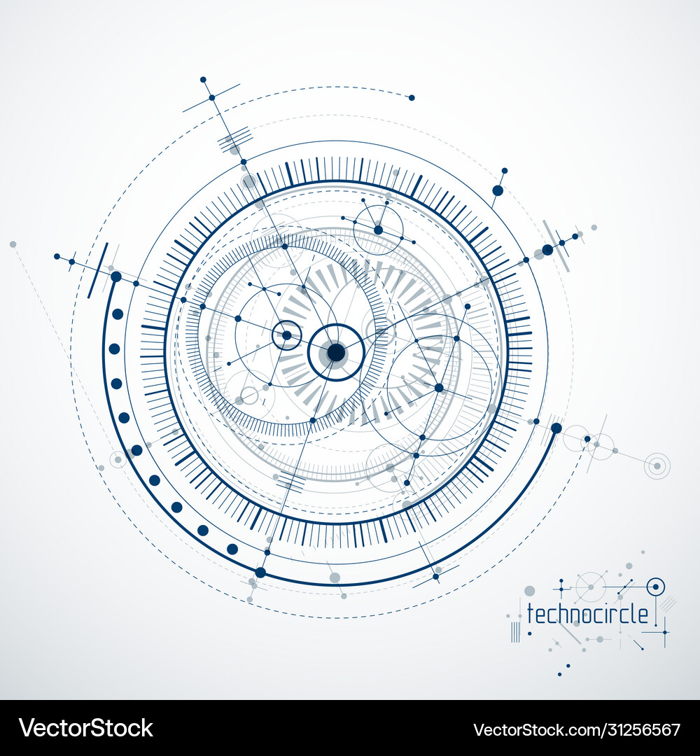 Mechanical scheme engineering drawing Royalty Free Vector