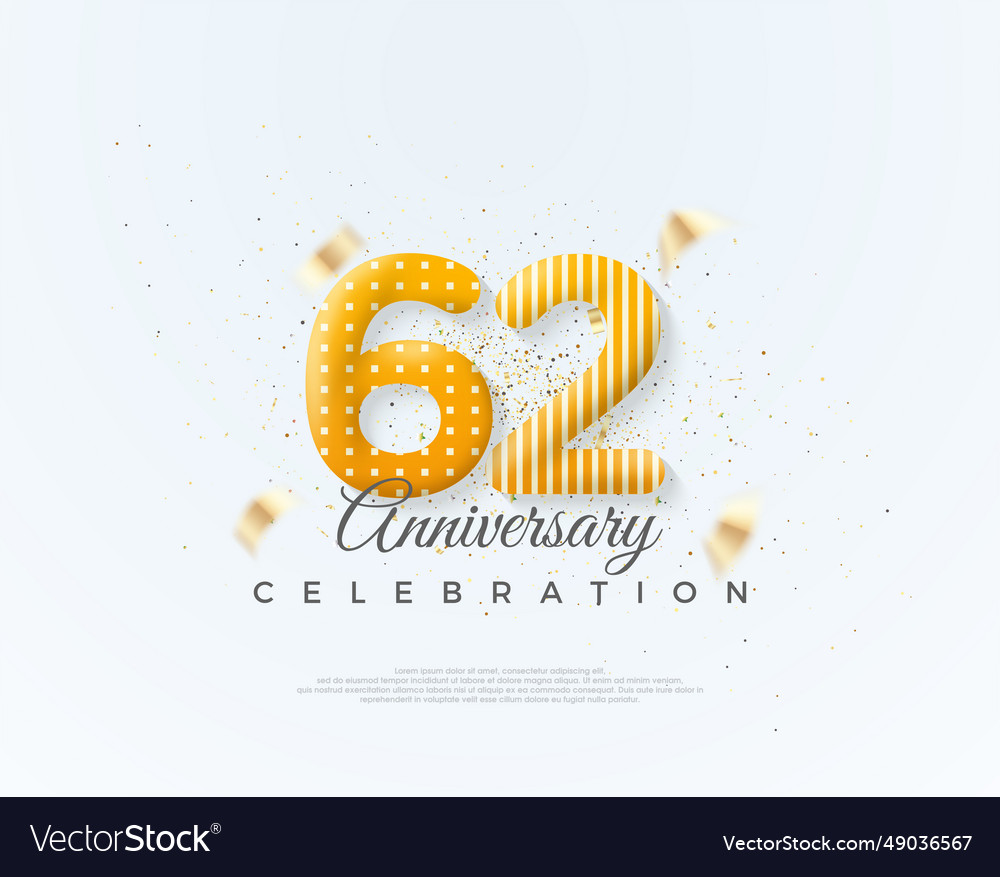 Number 62nd for anniversary celebration