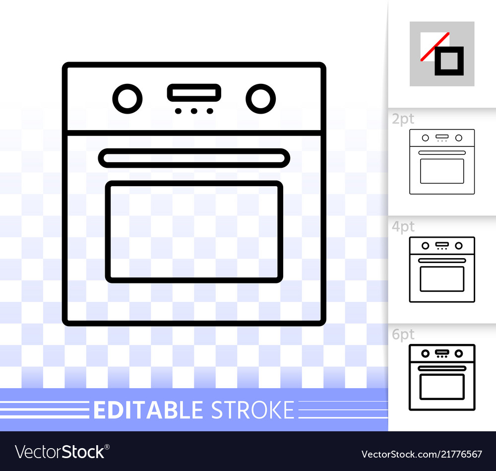 Oven simple black line icon