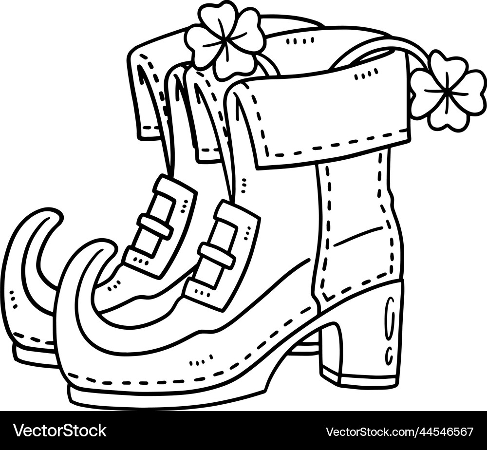 Saint Patricks Leprechaun Isolated Coloring Page Vector Image
