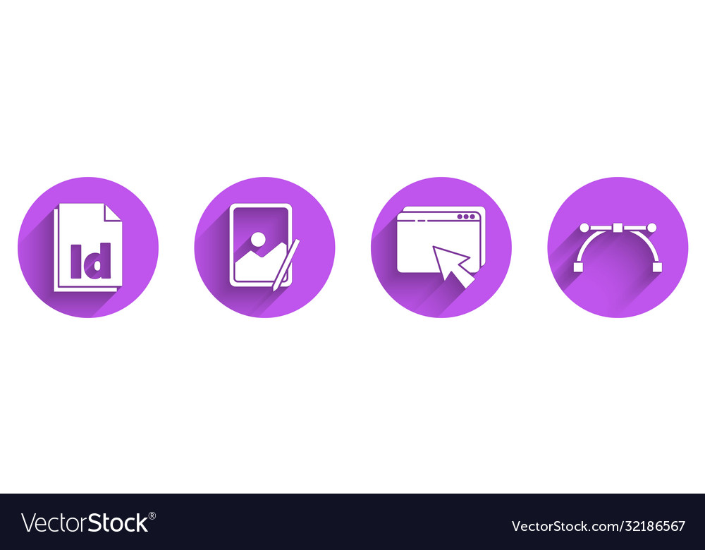 Set id file document graphic tablet web design vector image Set id file document graphic tablet web design