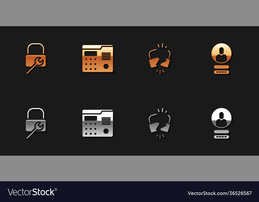 Set lock repair house intercom system broken vector image Set lock repair house intercom system broken