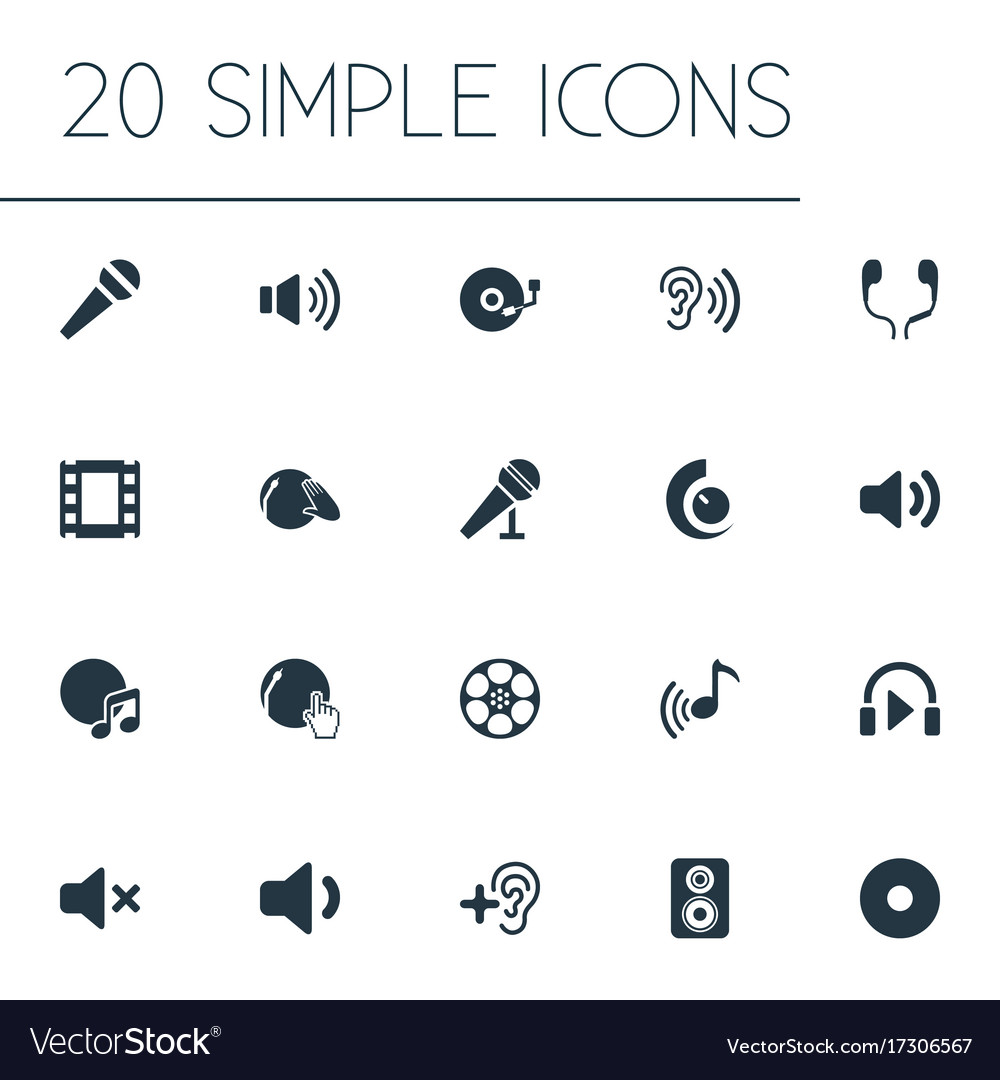 Set of simple sound icons