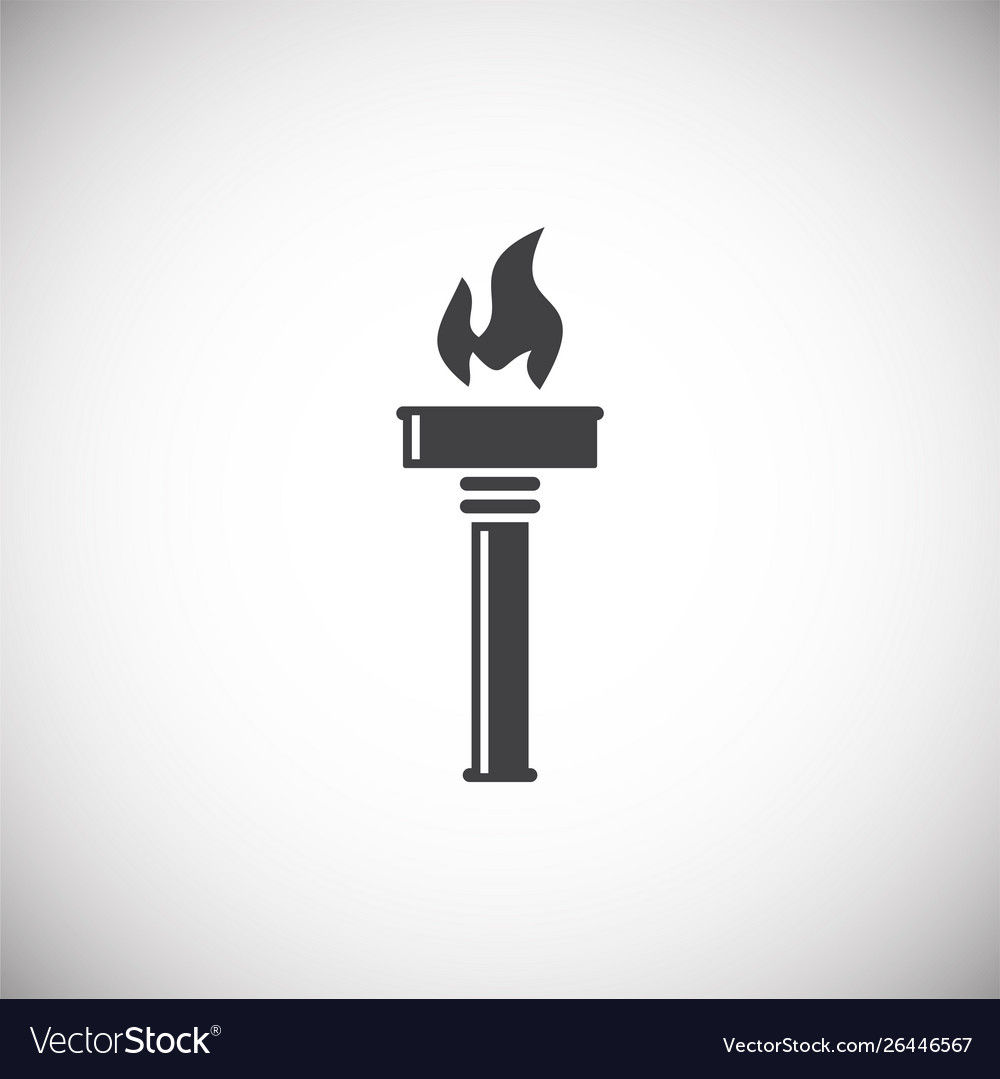 Torch icon on background for graphic and web vector image Torch icon on background for graphic and web