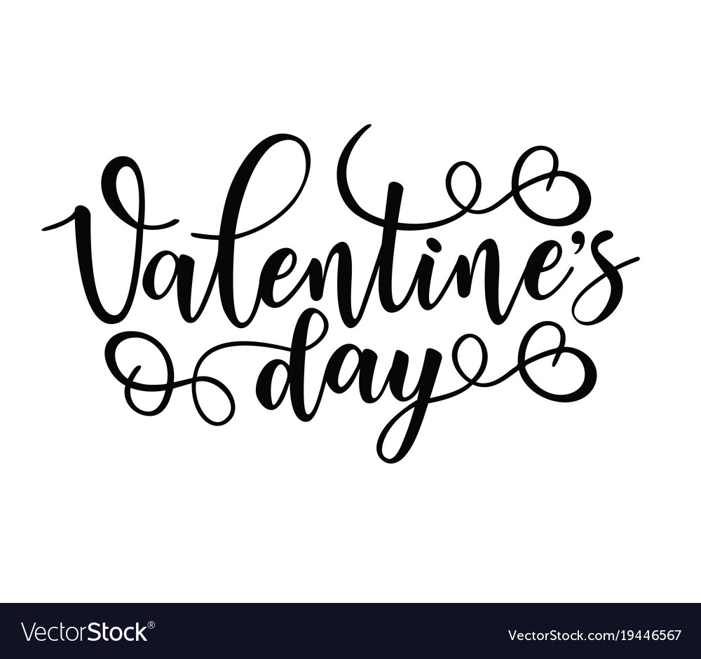 Valentines day lettering motivation poster Vector Image