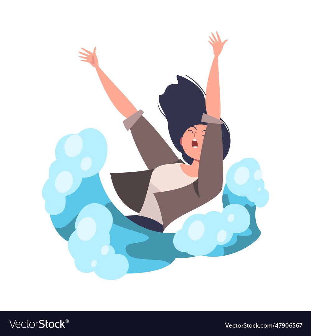 Woman entrepreneur character drowning in water Vector Image