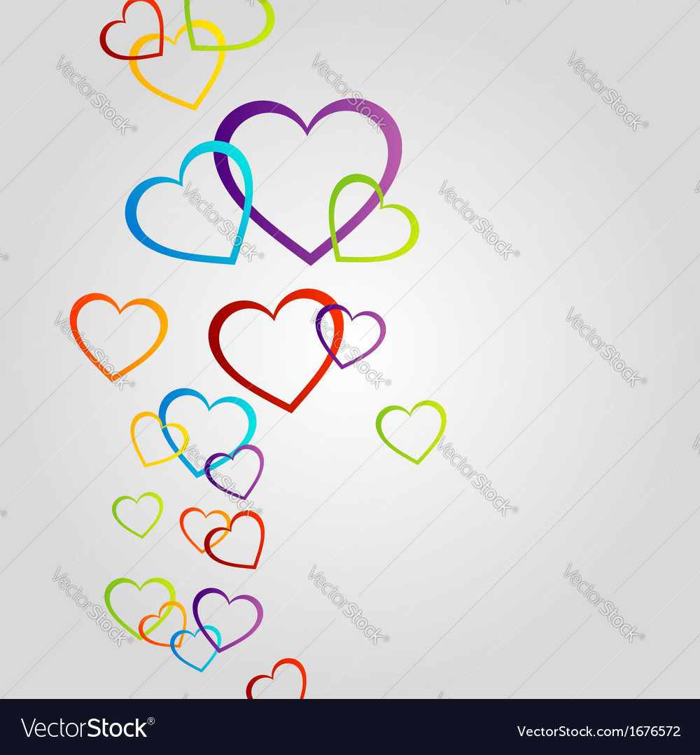 Background with colorful hearts