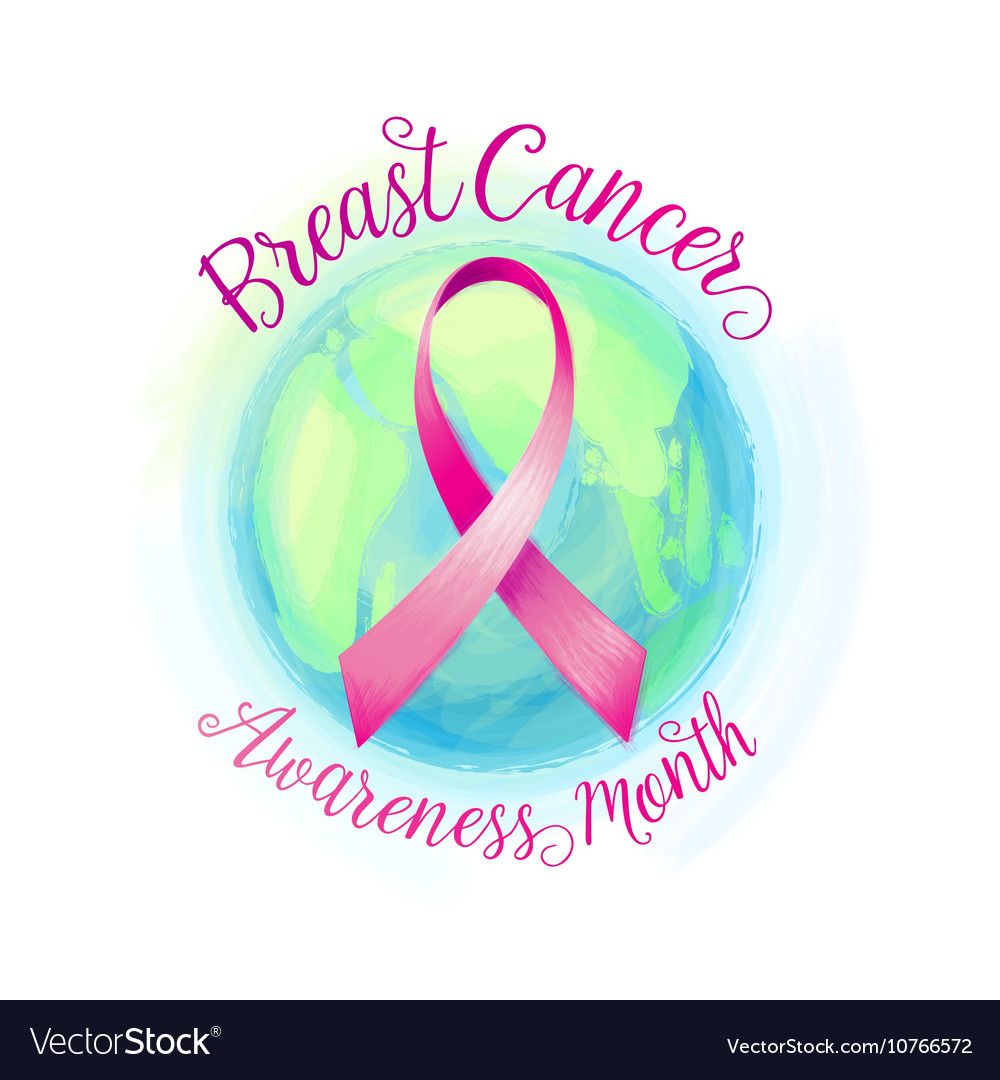 Breast cancer ribbon and world awareness women