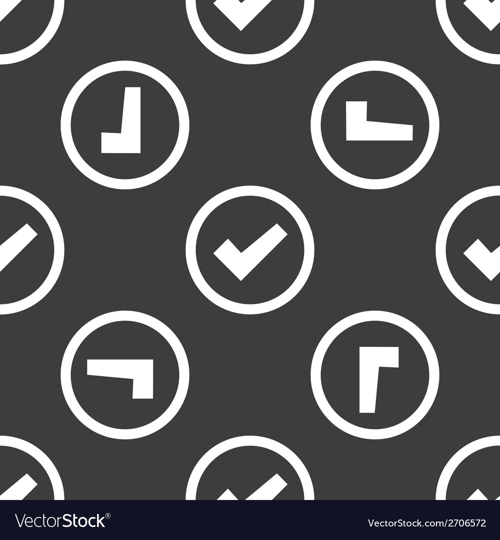 Check mark web icon flat design seamless pattern