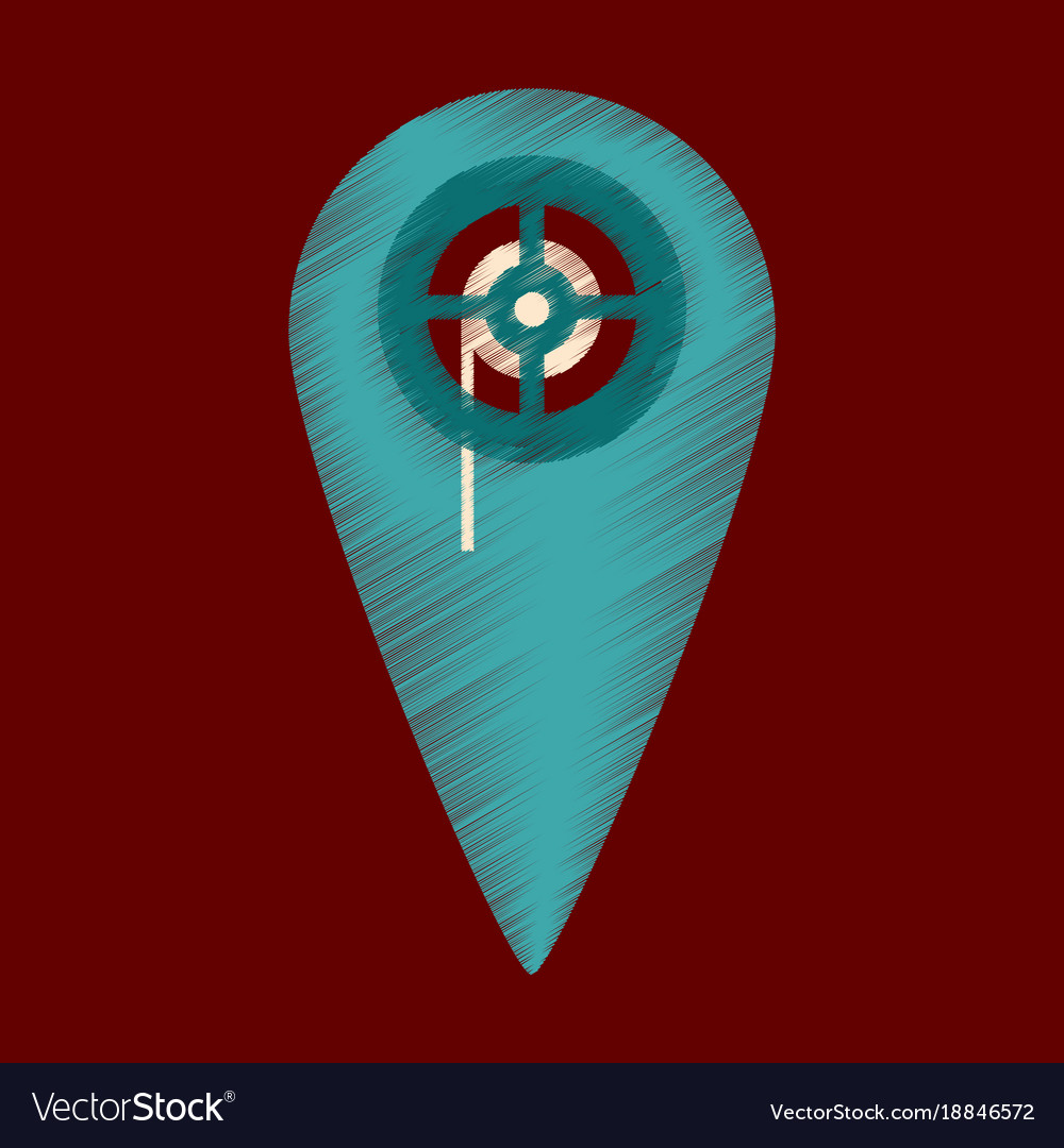 Flat icon in shading style pointer cinema