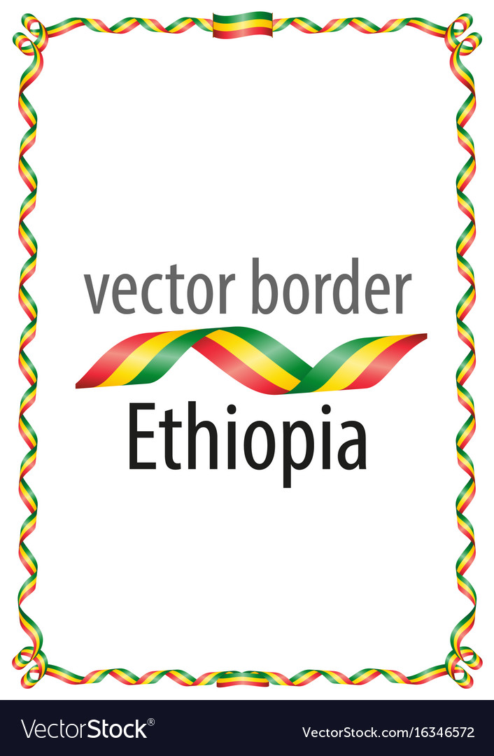 Frame and border of ribbon with the colors