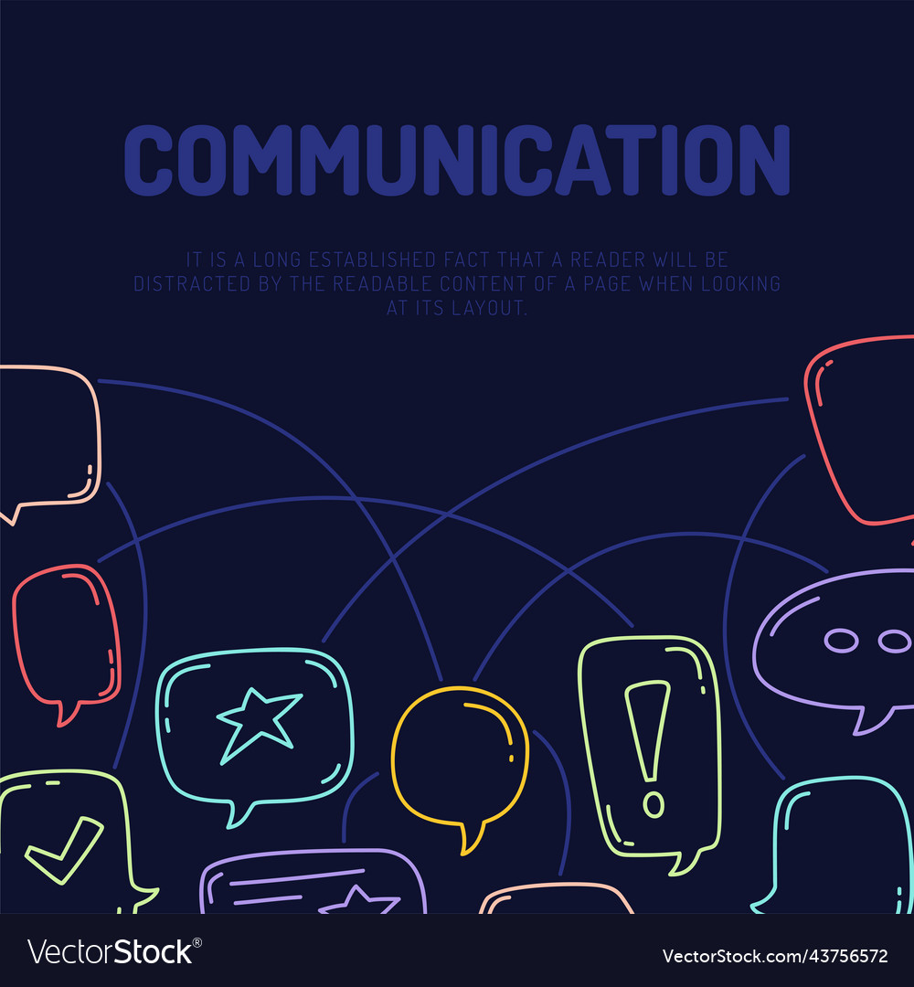 Hand draw dialog speech bubbles communication line vector image Hand draw dialog speech bubbles communication line