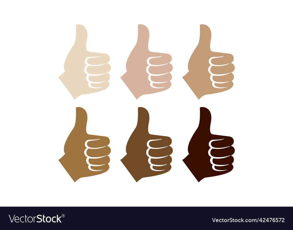 Hand like thumb up different icon set
