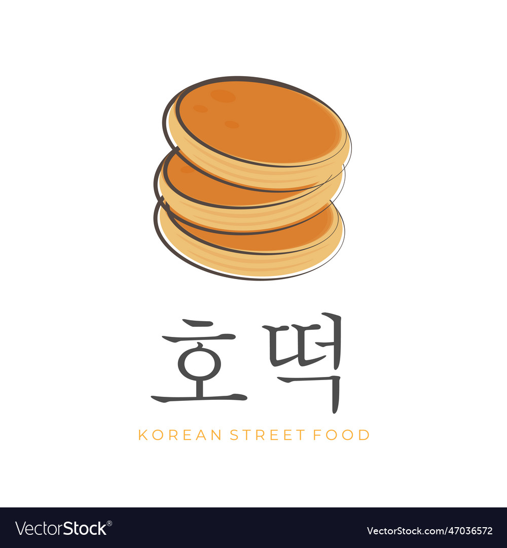 Hotteok traditionelle korean Pfannkuchen vector image Hotteok traditionelle korean Pfannkuchen