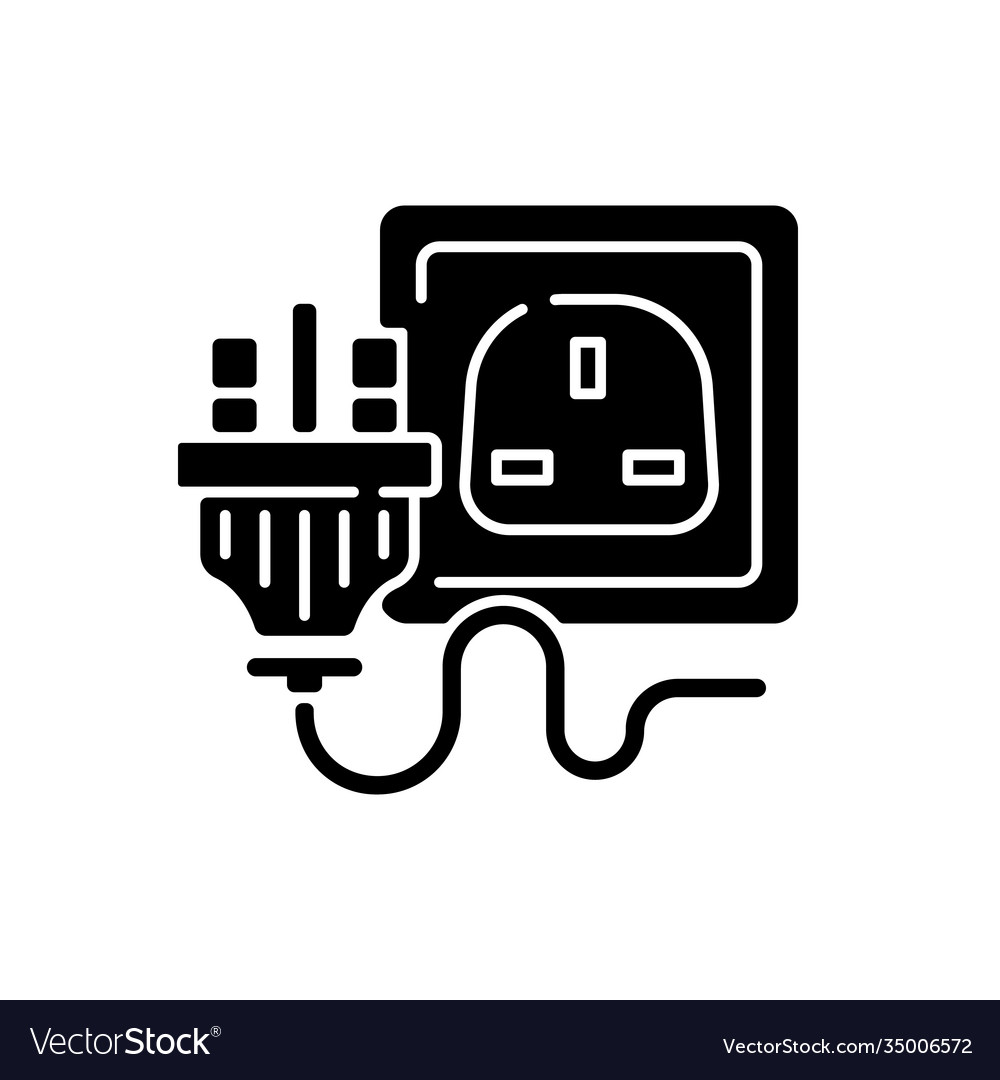 Industrial power outlet black glyph icon Vector Image