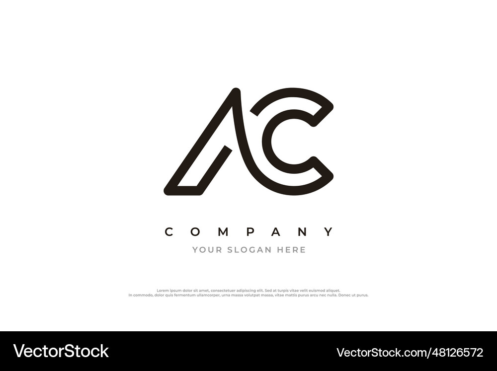 Initial letter ac logo design template Royalty Free Vector