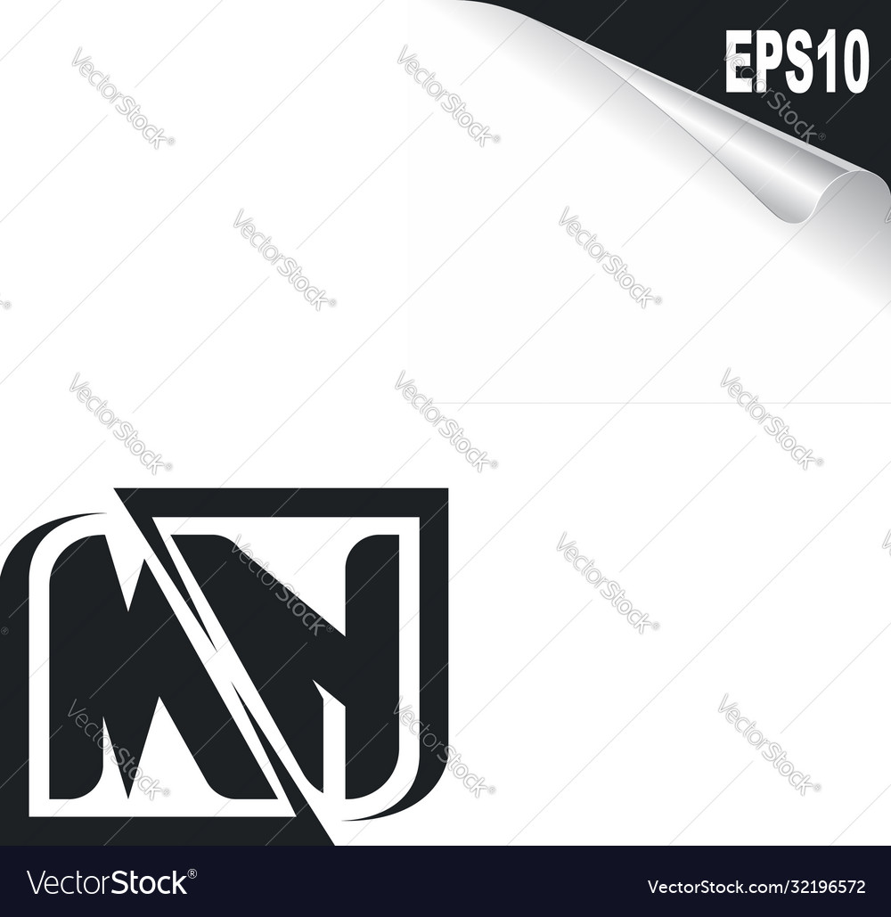 Initial mn logo design with shape style