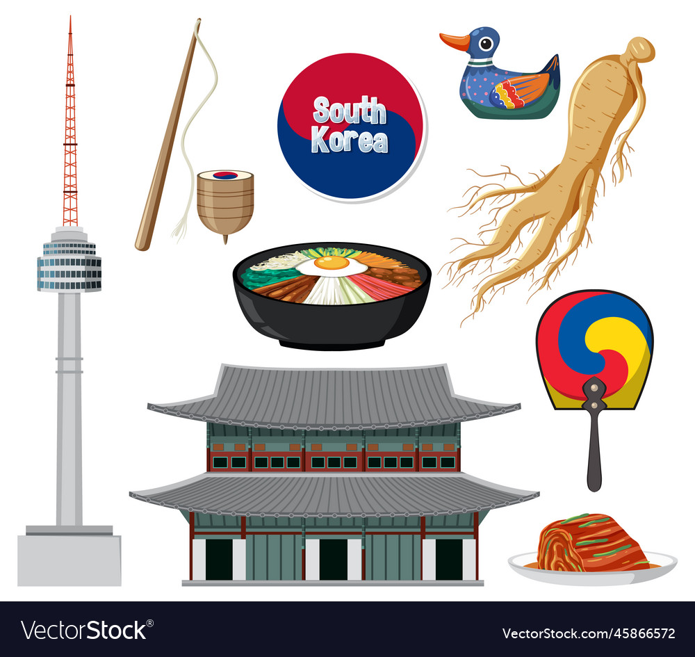 Korean element nation tradition symbol Royalty Free Vector