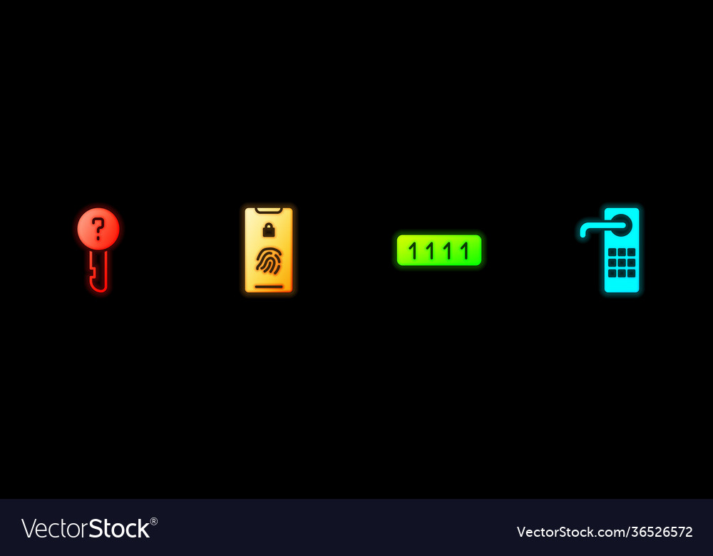 Set undefined key mobile with fingerprint scan Vector Image Set undefined key mobile with fingerprint scan