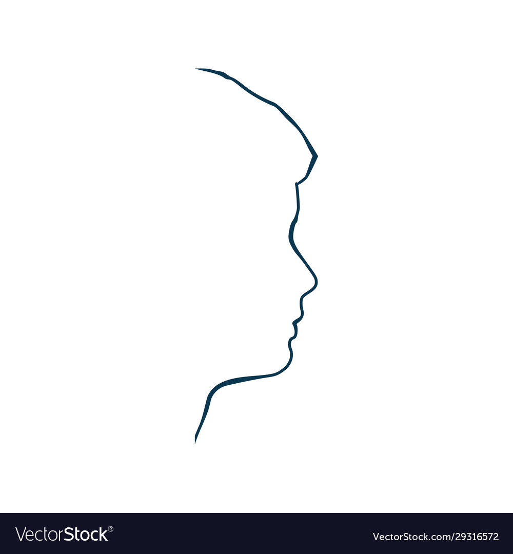 Silhouette male head