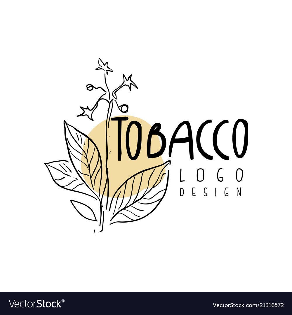 Tobacco logo design emblem with tobacco plant can Vector Image