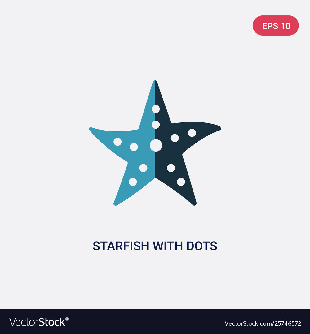 Two color starfish with dots icon from nautical