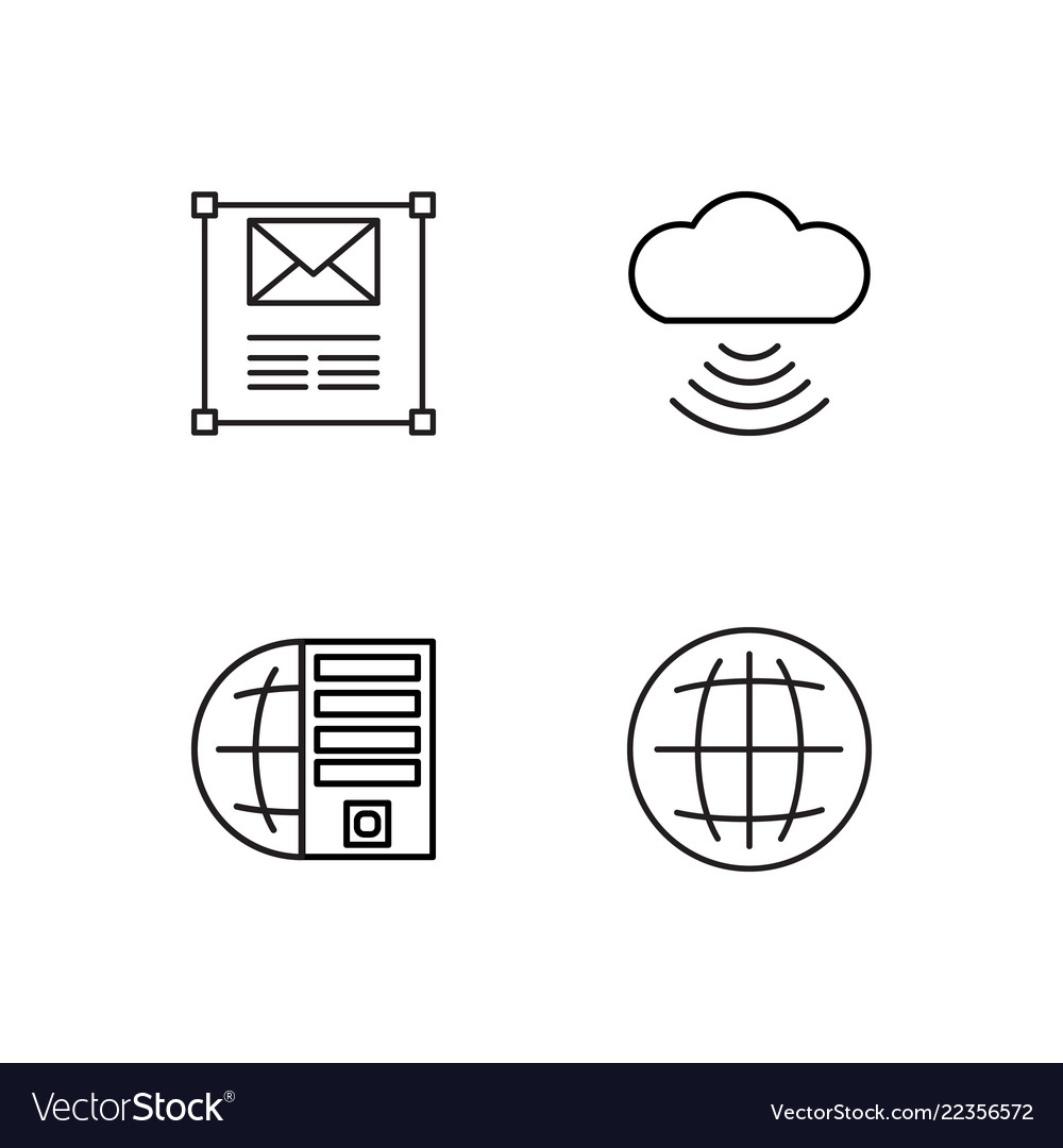 Web simple outlined icons set