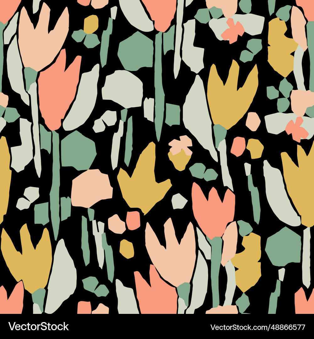 Abstract floral seamless pattern Royalty Free Vector Image