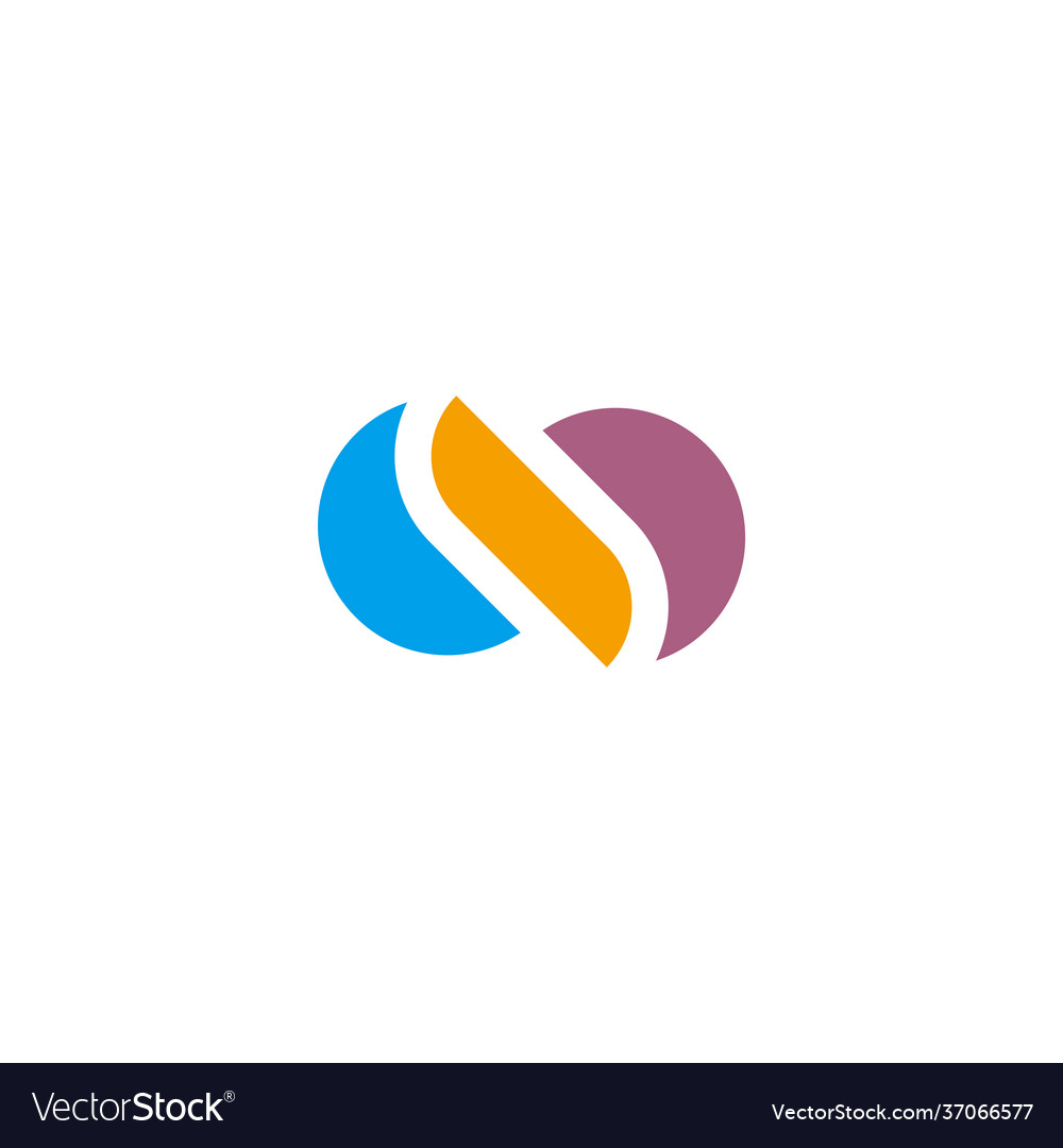 Abstract linked circle curves colorful logo