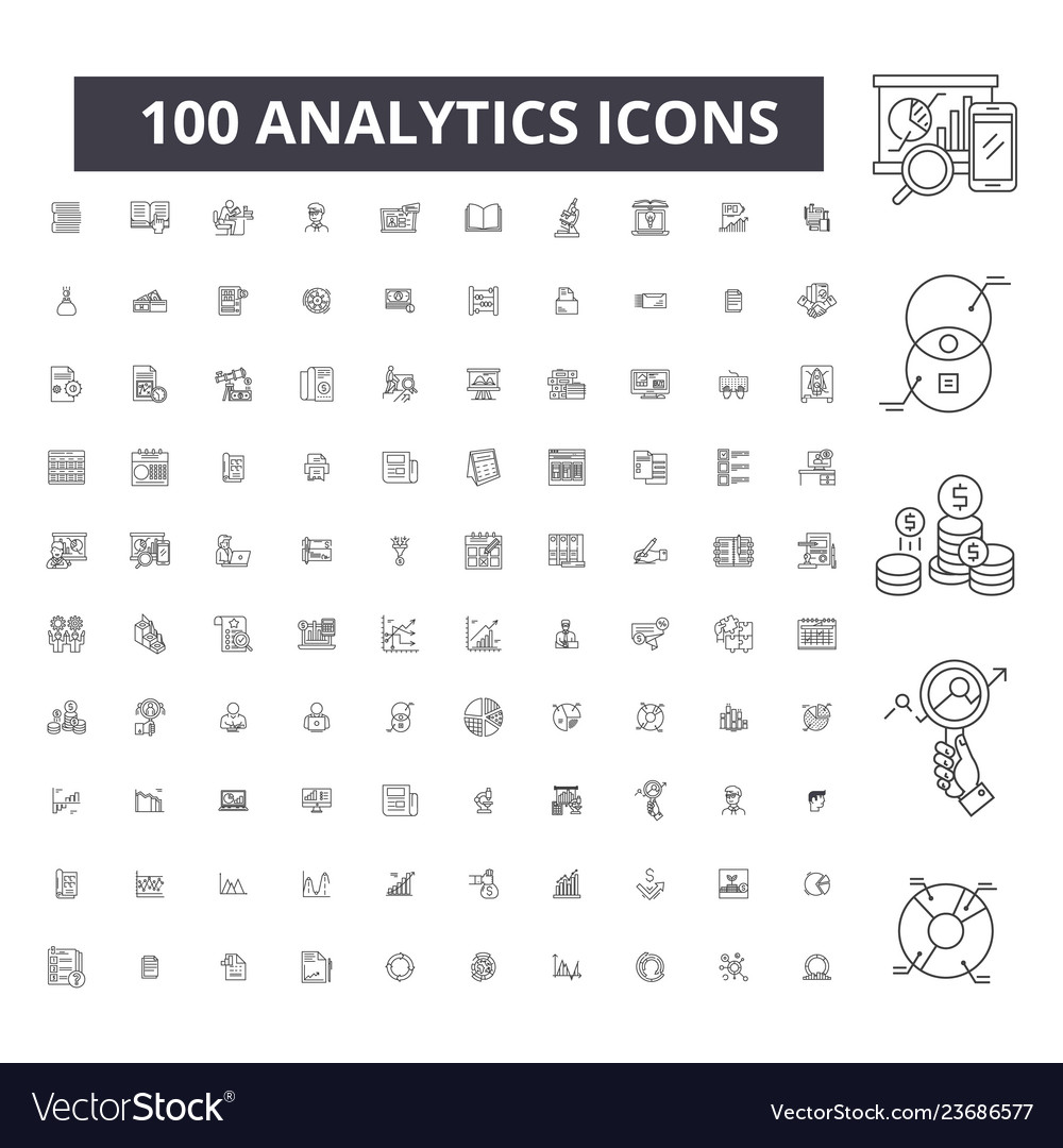 Analytics editierbare Zeilensymbole 100 set