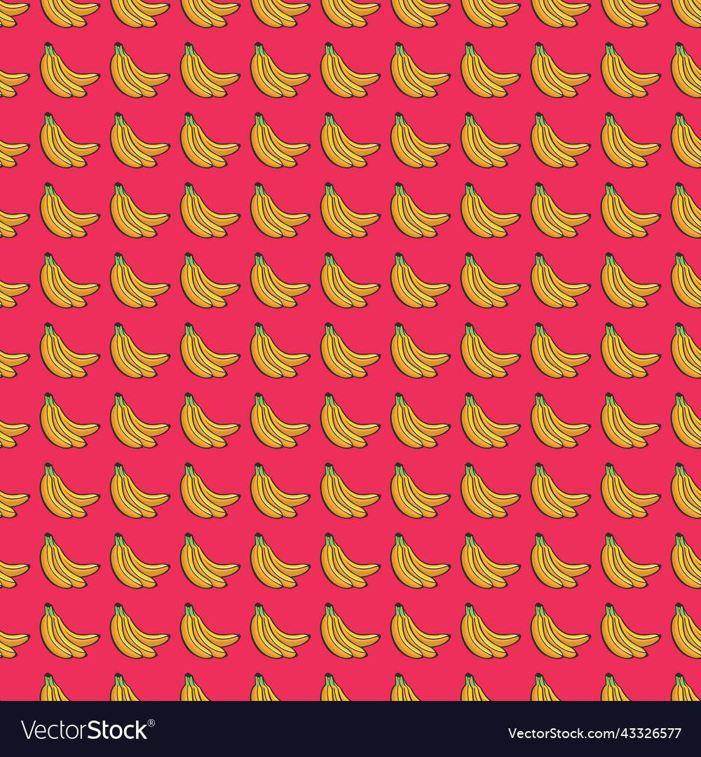 Banana seamless pattern with pink color background