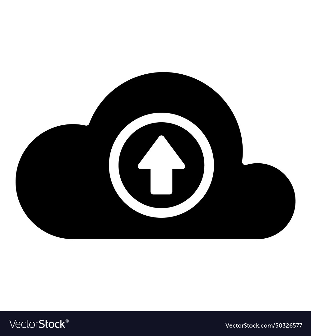 Cloud data upload flat icon isolated on white Vector Image Cloud data upload flat icon isolated on white
