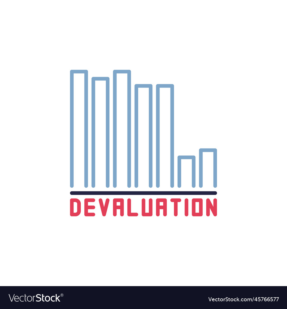 Currency value lowering bar chart devaluation