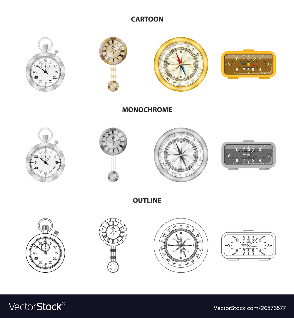 Design clock and time symbol set