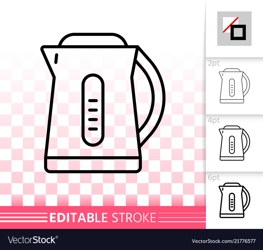 Electric kettle simple black line icon