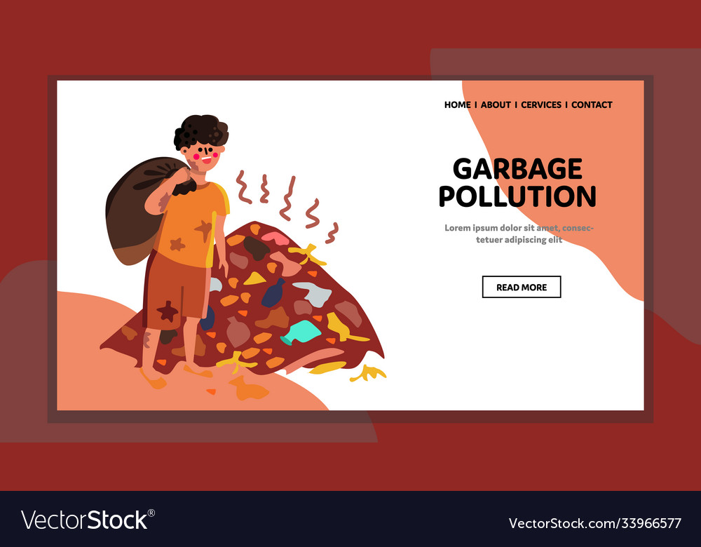 Garbage pollution global ecological problem vector image Garbage pollution global ecological problem