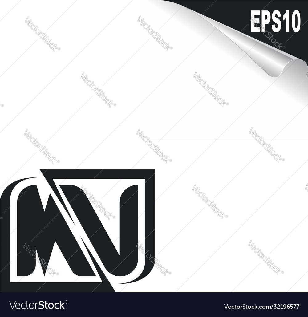 Initial mv logo design with shape style vector image Initial mv logo design with shape style