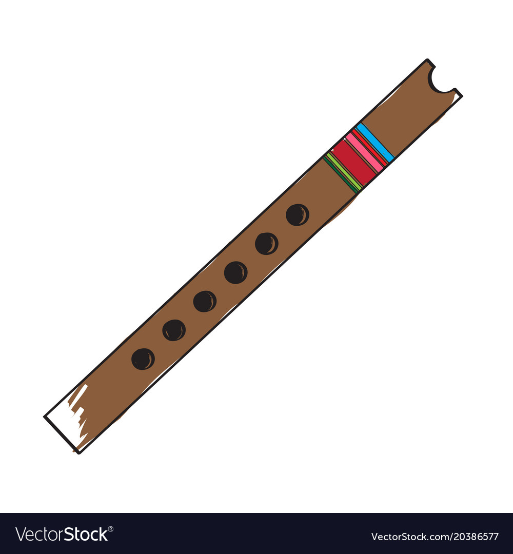 Isolated flute icon musical instrument