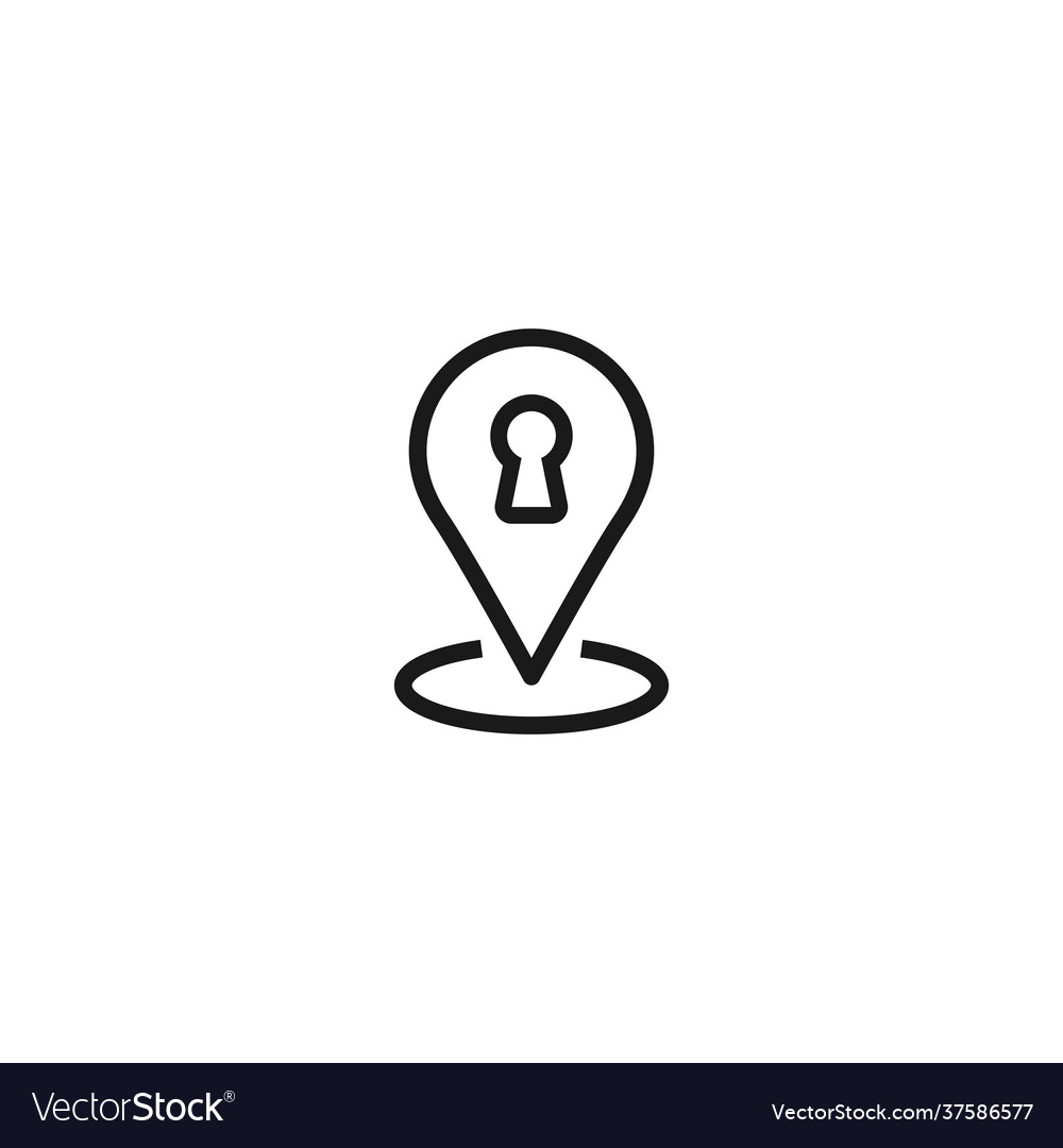 Keyhole and location icon gps pointer map pin vector image Keyhole and location icon gps pointer map pin