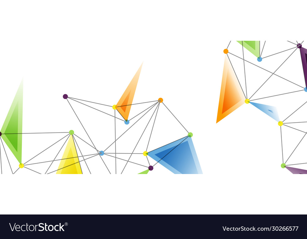 Line points connections triangular technology Vector Image Line points connections triangular technology
