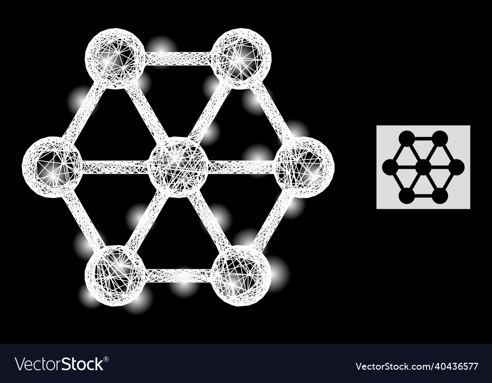 Magic hatched mesh node connections with glare