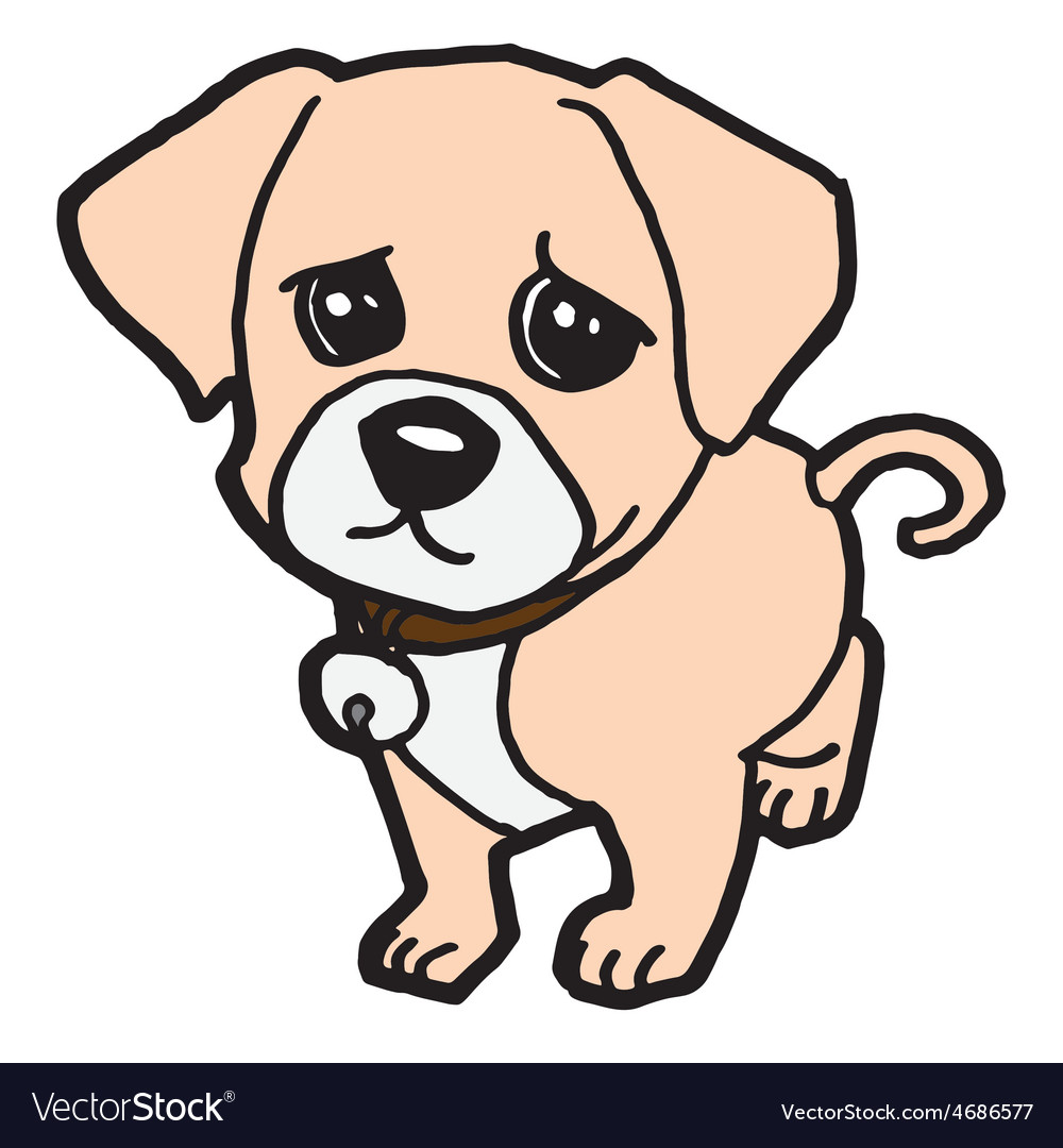 Sad puppy Royalty Free Vector Image VectorStock