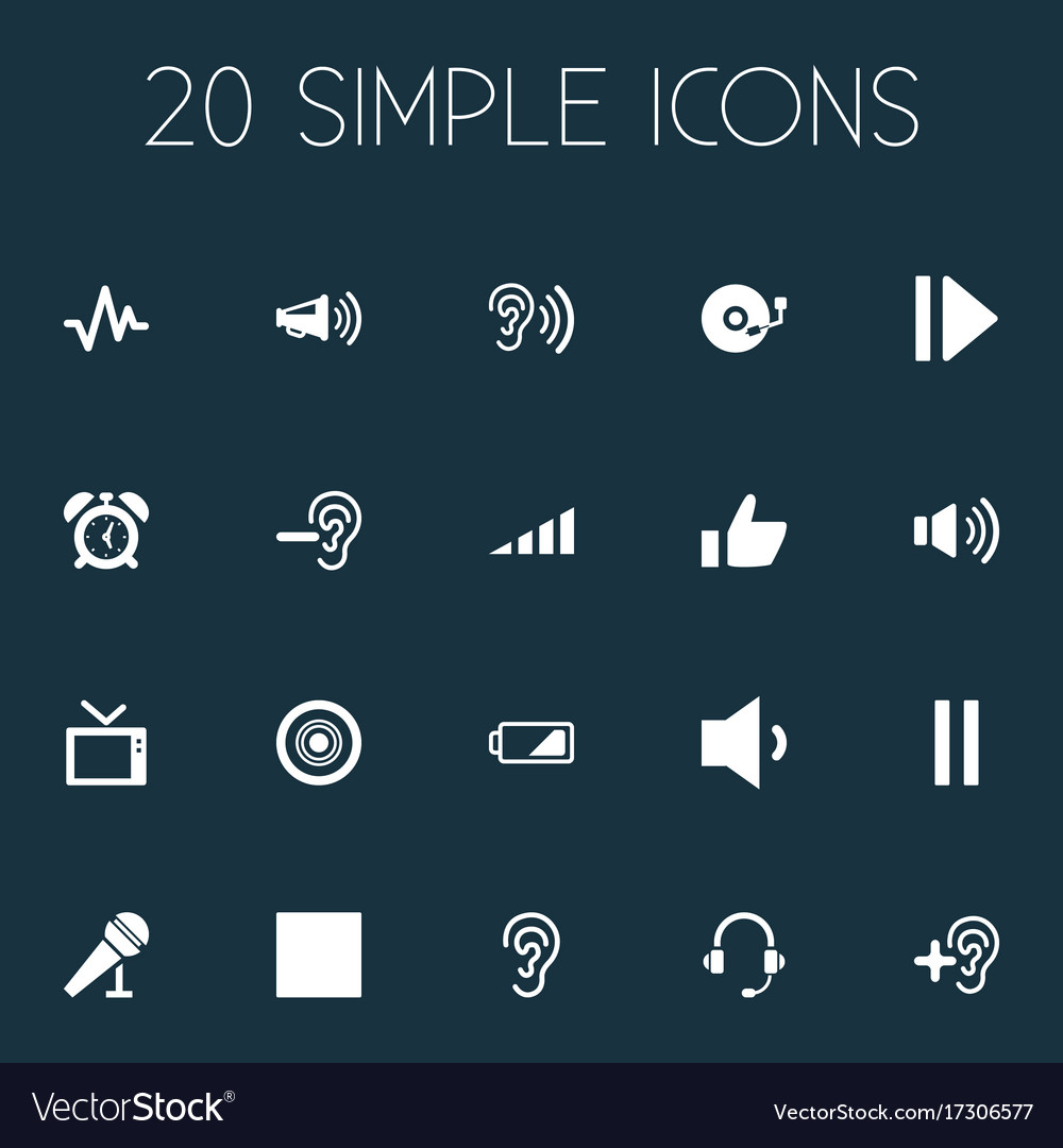 Set of simple audio icons