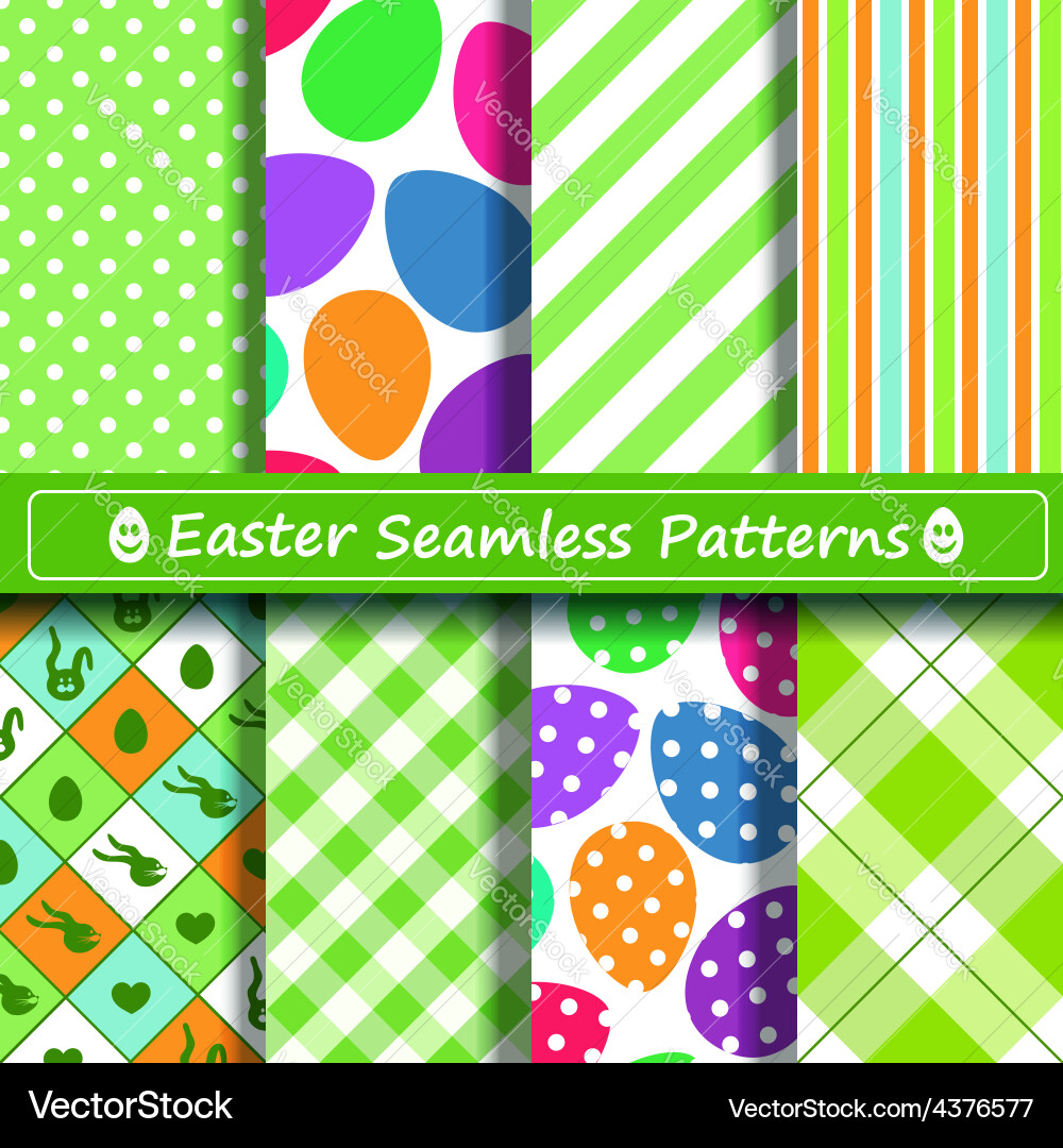Set scrapbook easter seamless patterns Royalty Free Vector