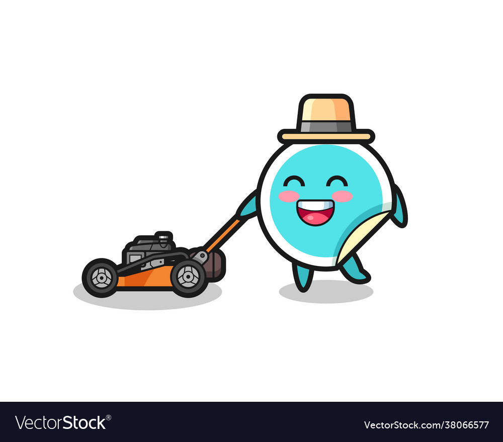 Sticker character using lawn mower