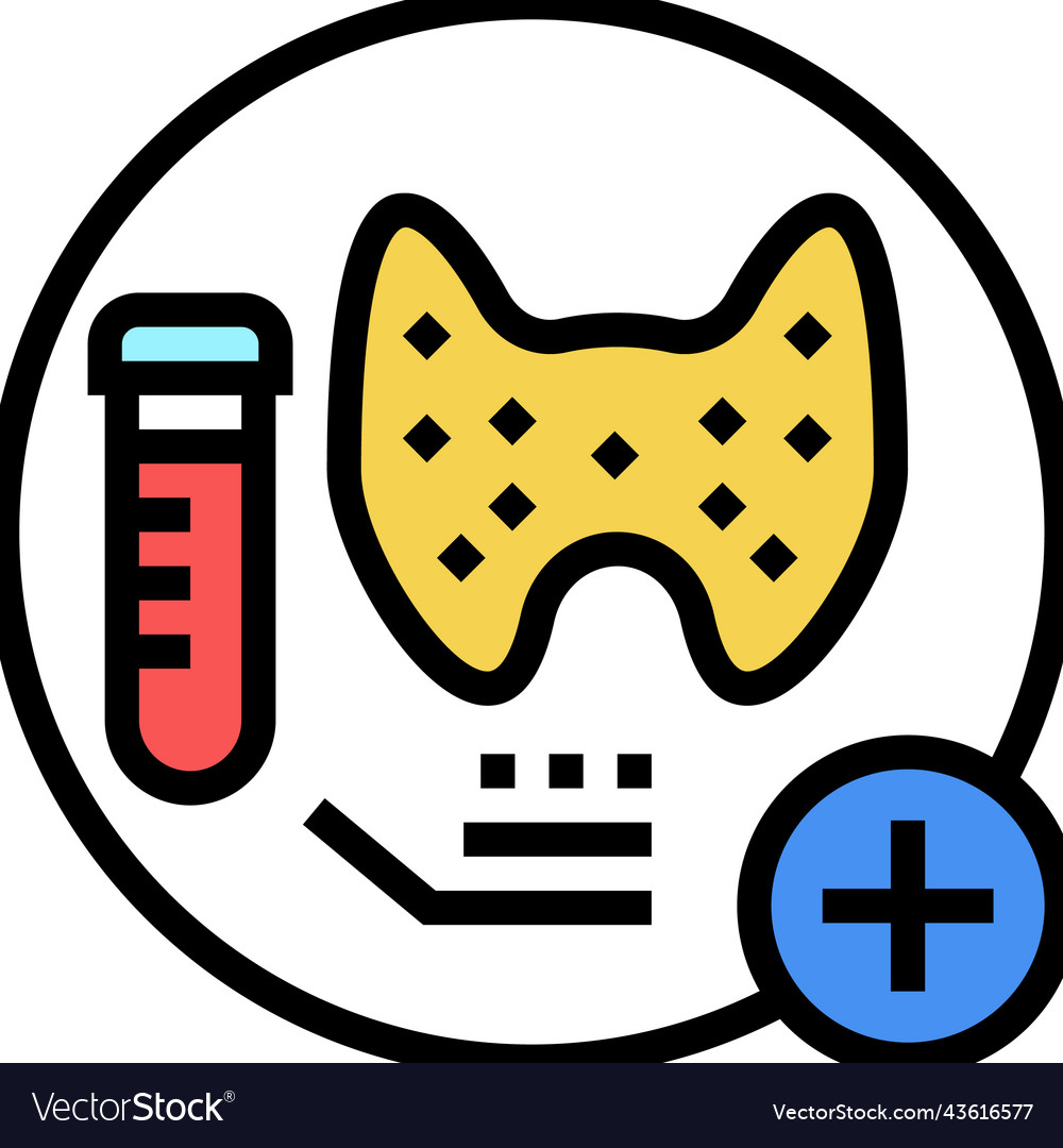 Thyroid function tests health check color icon vector image Thyroid function tests health check color icon