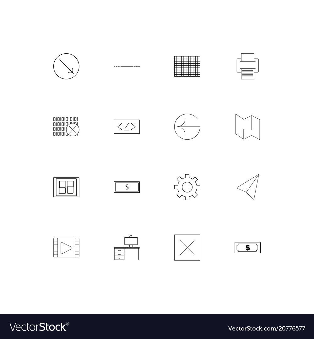 Web linear thin icons set outlined simple