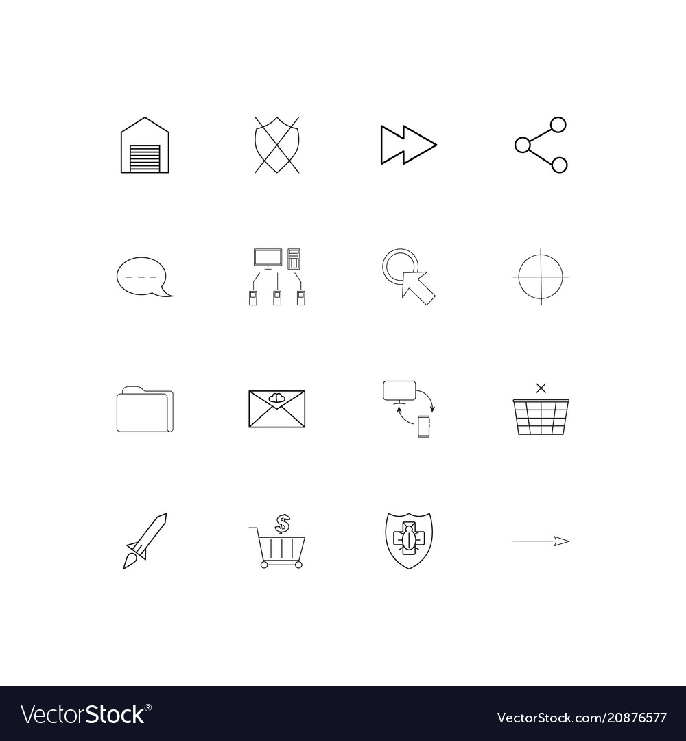 Web linear thin icons set outlined simple